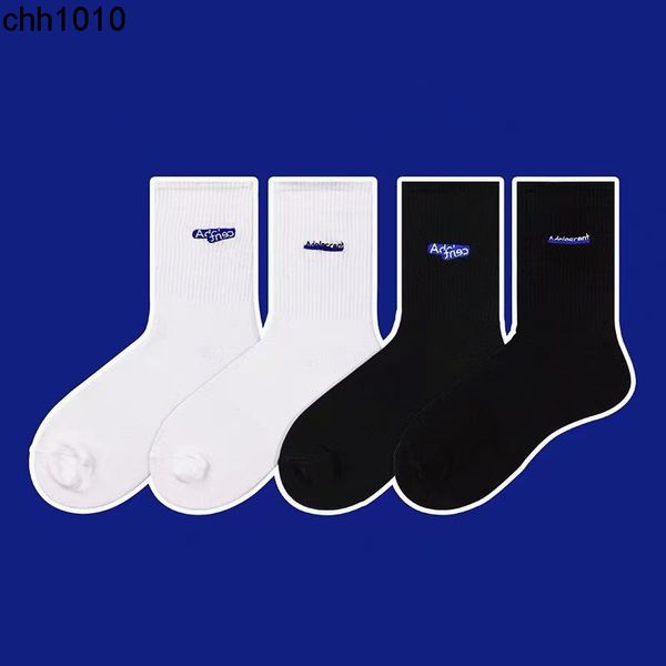 

men's chao brand ader same black and white letter embroidery men's and women's street sports pure cotton folding scribing med