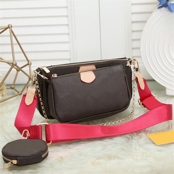 

luxury designer favorite multi pochette women purse handbags leather shoulder messenger bag purses 3 piece sets