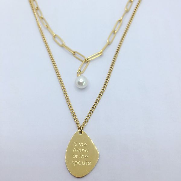 

luxury ladies necklace 18k gold pendant classic 316l stainless steel jewelry factory wholesale retail, Silver