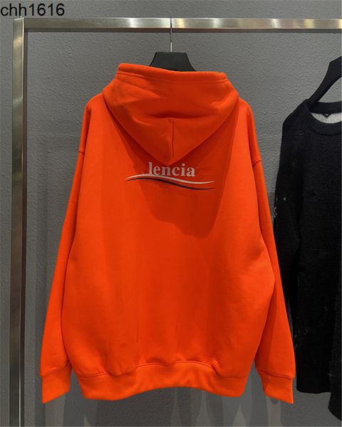 

family balencaigass new autumn and winter wave coke printed fleece hoodie men and women paris hoodie, Black