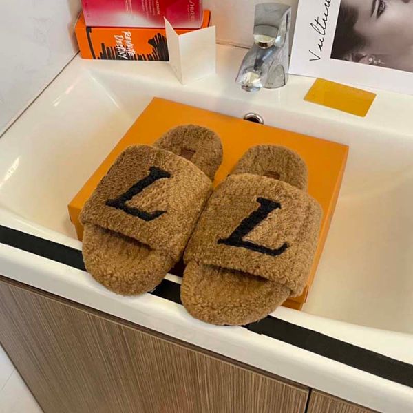 

fashion women wool sandals selling slippers woman slipper shoes autumn winter slides sandal fuzzy sandal lightweight house, Black