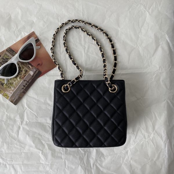 

16cm famous fashion channel bag sheepskin and cowhide caviar shoulder bag women's luxury designer
