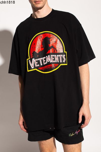 

men's t-shirts the right version of wittermont vetementss unicorn screen red same men's and women's loose short sleeve t-shir, White;black