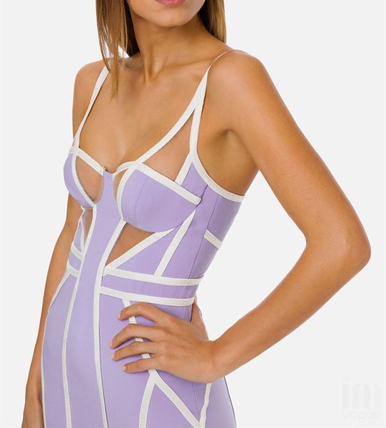 

Ladies strap bodycon cocktail party bandage dress sexy evening party cutout dresses factory price D112, Lavender