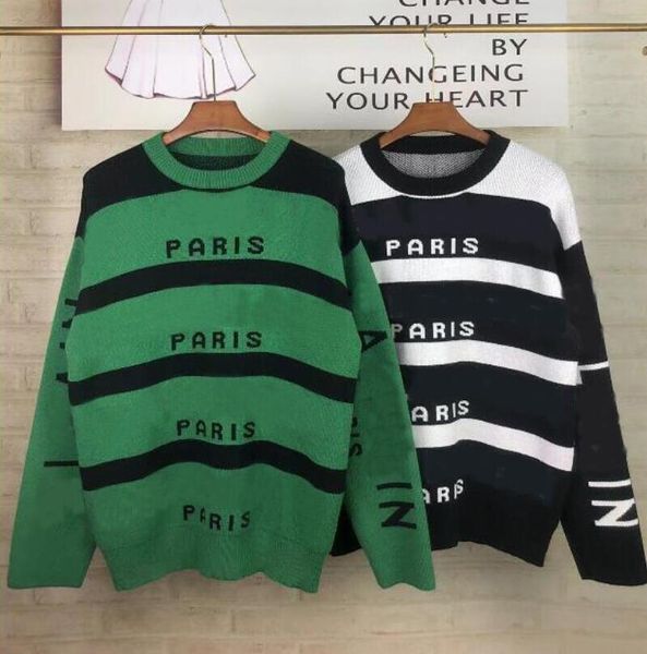 

22fw mens designer sweaters with letters embroidery spring autumn knit hoodies for men women sweatshirt casual sweater knitwear black green, White;black