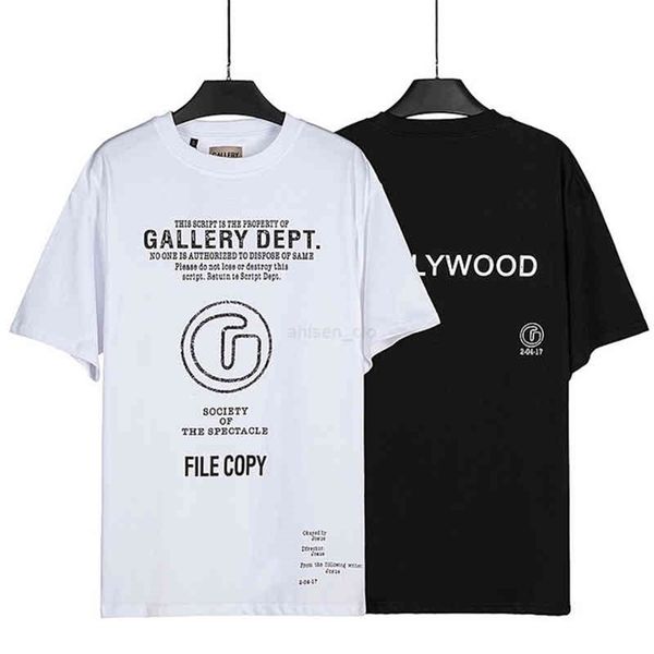 

fashion t shirs galleryes couples high version 22 summer letter men's women's short sleeve t-shirt 6tow, White;black