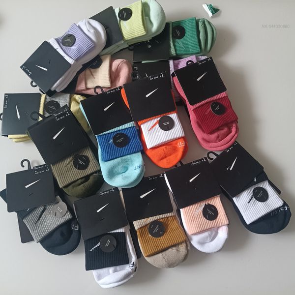 

men's socks suwan socks with color splicing contrast fake double-layer sports for men and women, Black