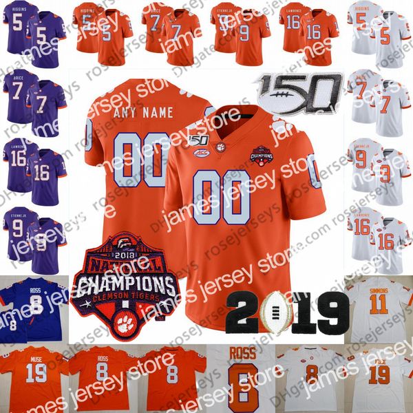 

american college football wear customized 2019 clemson tigers #14 diondre overton 22 will swinney 81 drew 26 sheridan jones 88 braden gallow, Black