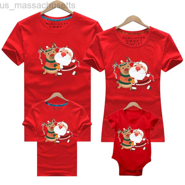 

family matching outfits christmas family matching t-shirt father mother son daughter clothes kids t-shirt baby romper new year mom and me t-, Blue