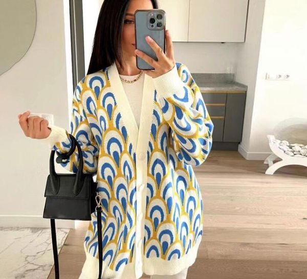 

women sweaters luxury v-neck designer loose long sleeve buttons knitted jacket female warm oversize cats, White;black