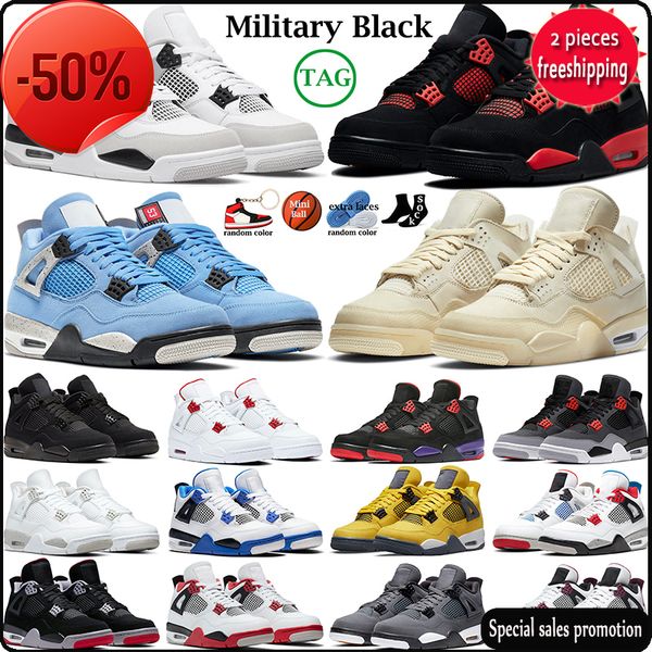 

2022 4 basketball shoes for men women 4s military black cat sail red thunder white oreo cactus jack blue university infrared cool grey mens