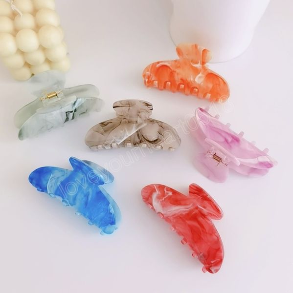 

korean fashion 8.7cm candy color clamps for woman girls elegant acrylic hair clip hair accessories, Slivery;golden