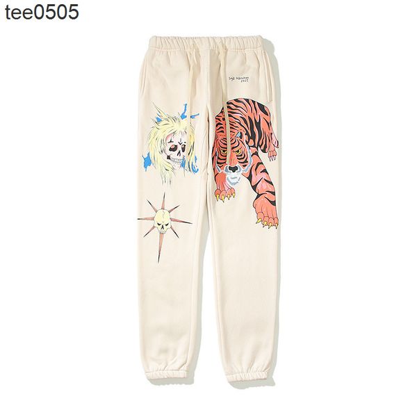 

men's pants sinjahamilton tger pants hand painted graffiti ins style niche design casual sports pants, Black