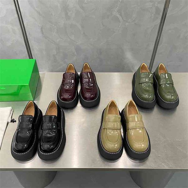 

casual shoes b family women's thick soled british style leather muffin high height shoes large head shoes single, Black