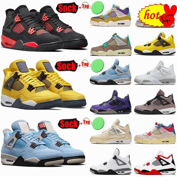 

2022 big size 50 mens basketball shoes 4 4s jumpman university blue white oreo fire red thunder sail cool grey black cat eur 48 49 us 1267p