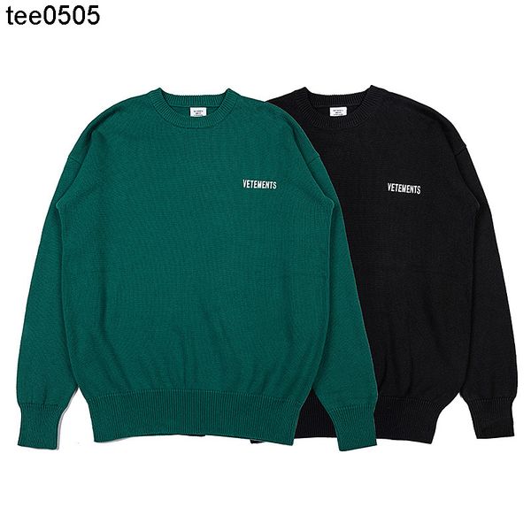 

men's sweaters autumn and winter new vetementss small letter printing men's and women's round neck knitting pullover sweater, White;black
