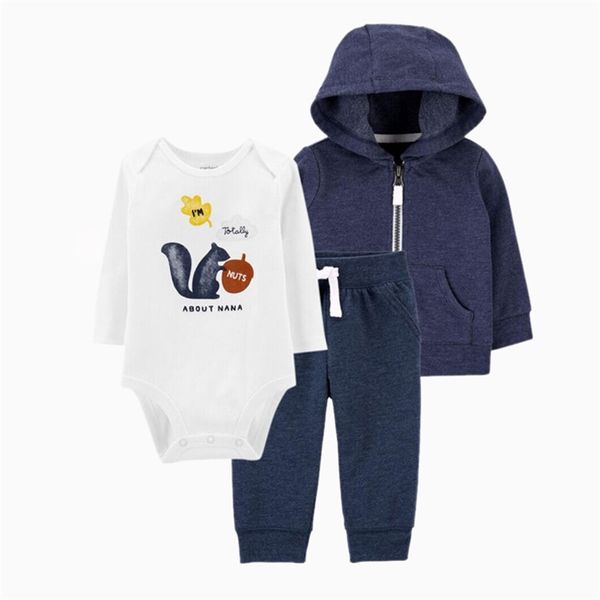 

clothing sets iyealborn baby clothes set cartoon boy girl outfits long sleeve hooded jacketromperpant toddler infant clothing 3 pcs 6-24m 22, White