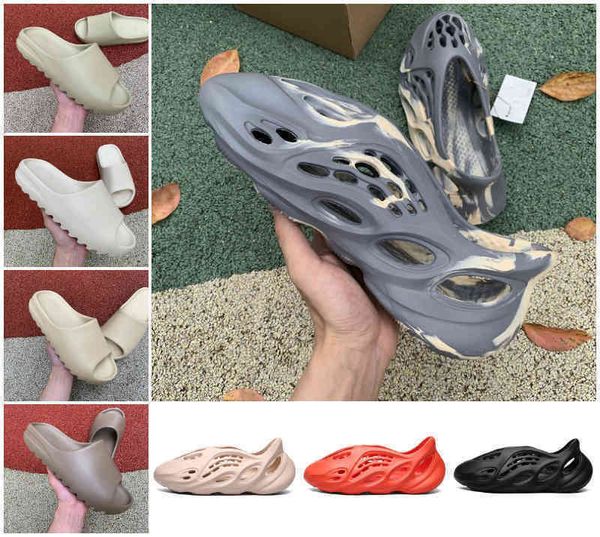 

slipper yeesys kanyes fashion men sandals women slides bone resin desert sand foam rnbber ararat runners fashion summer season earth brown f, Black