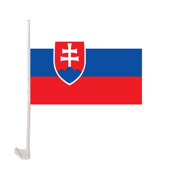 

30x45cm slovakia car flag polyester uv protection window clip car decoration banner with flagpole