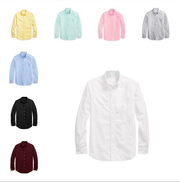 

22ss mens pony designer polo embroidery shirts 9 color men long sleeve shirt pure cotton padded business slim plus clothes size /l/xl/2xl r, White;black