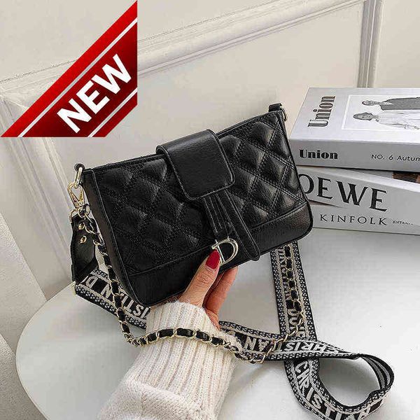 

50% off 2022 new digner bags women's autumn and small women's wide shoulder single lingge hand msenger womeni8m9