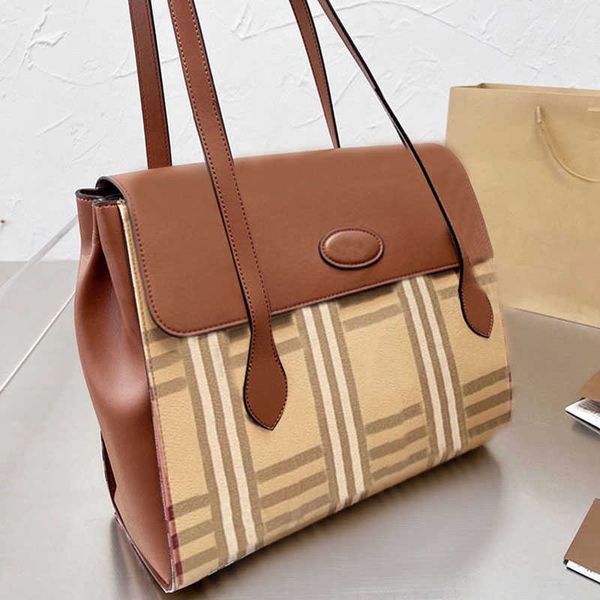 

22s designer bag plaid flap tote bag women handbag leather shoulder bags shopping postman bag multi pochette large capacity purse hardware h