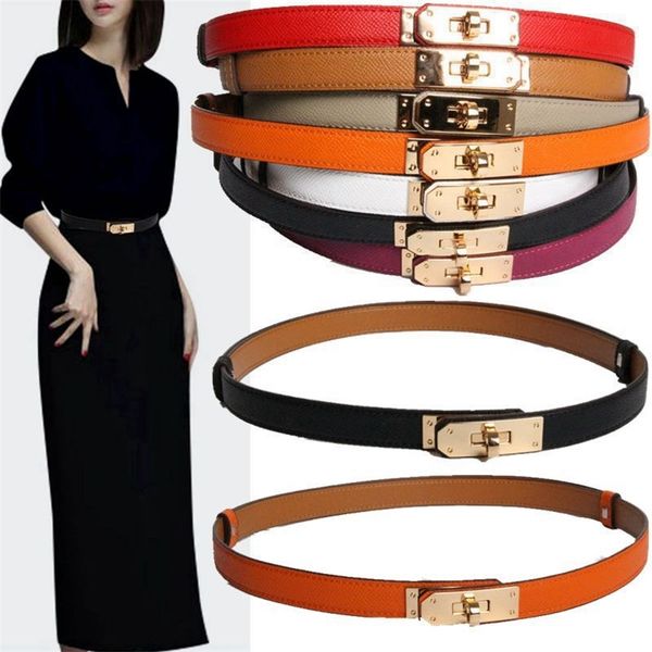 

belts luxury brand women real leather 18cm width belts golden lock buckle dress jeans sweater waistband belt 220916, Black;brown