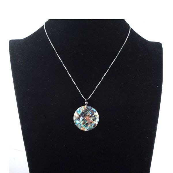 

vintage colorful round abalone shell pendant necklace no hole natural boho pearl shells for jewelry gift n3366, Silver