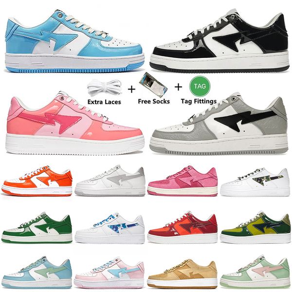 

bapestas baped sta men women designer casual shoes bapesta pastel beige suede black blue color camo combo red jjjjound green platform traine