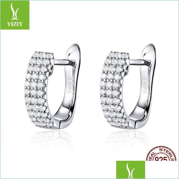 

hoop huggie hoop hie classic new 925 sterling sier shining clear cz cubic zircon stud earrings for women wedding jewelry sce560 1895 dhgwd, Golden;silver