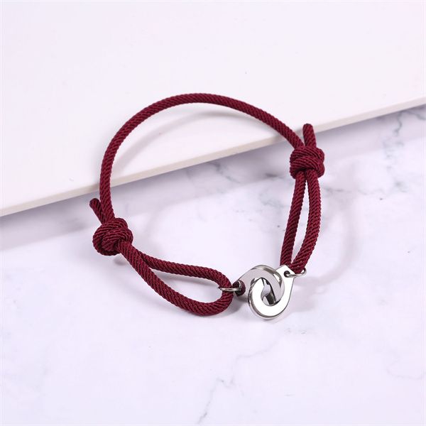 

new fashion stainless steel handcuffs charm bracelets ladies men's adjustable rope couple bracelet jewelry gift ac87, Golden;silver