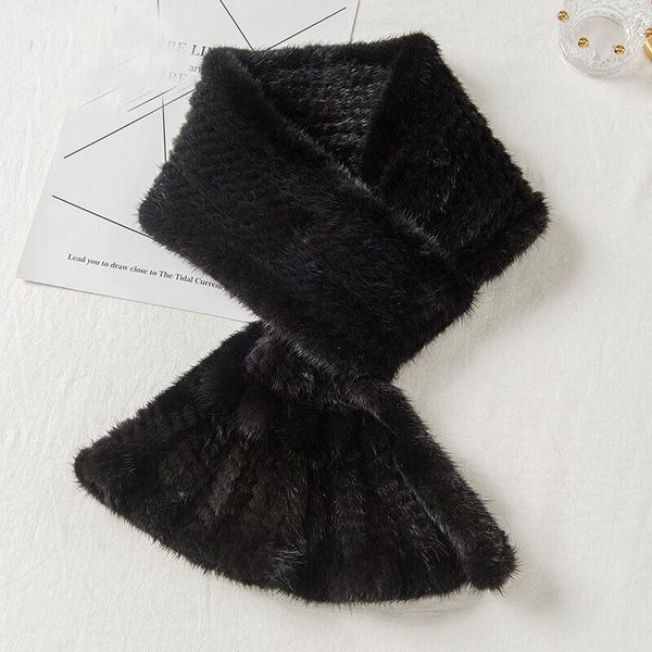 

women's real mink fur scarf neckerchief winter warm shawl wine black brown, Blue;gray