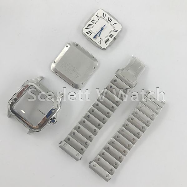 

v factory men's mechanical watch 35mm white dial bracelet miyota 9015, Slivery;brown