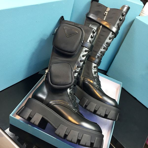 

women long boots platform wedges double removable purse height increasing woman knee high bootsfashion black leather runway outfit motorcyle
