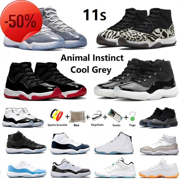 

2022 cool grey jumpman 11 11s retro men women basketball shoes unc space jam 25th anniversary jubilee citrus legend blue concord high 4331r, Black