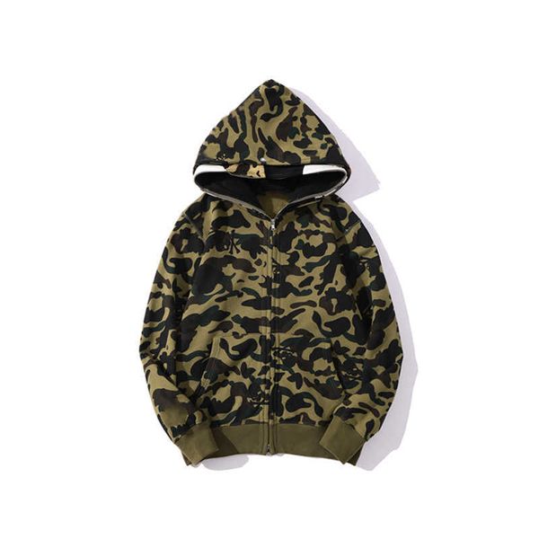 

hoodie shark full zip tiger mens jacket designer men women color grid harajuku stylist sweatshirt fashion luminous co-branding, Black