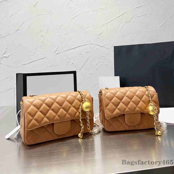 

20/17cm ladies mini flap luxury designer crossbody bag lambskin leather quilted square classic handbag tote gold-tone/silver-tone metal diam