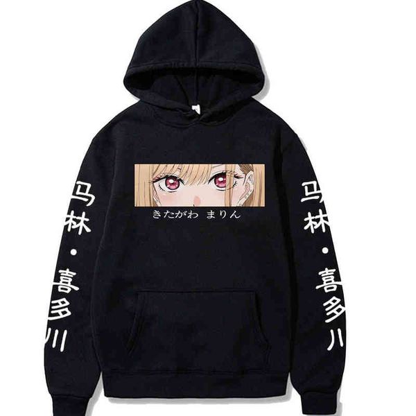 

men's hoodies sweatshirts anime my dress up darling kitagawa marin hoodies men/women harajuku new sweatshirt g220916, Black