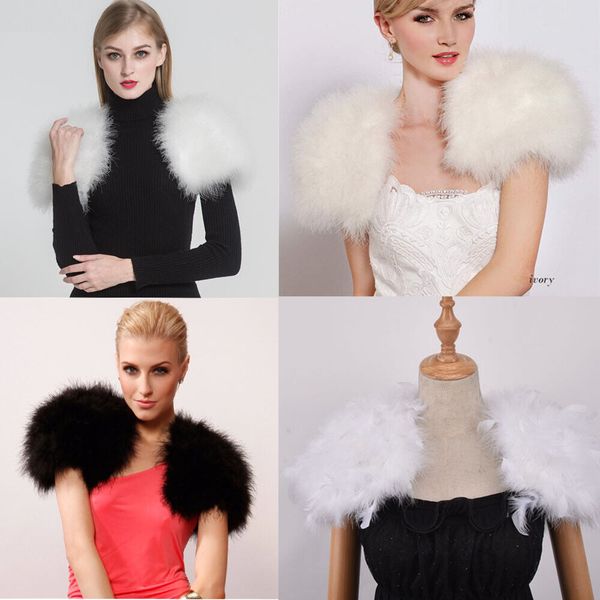 

women real ostrich feather fur shrug shawl wraps bride wedding party cape dinner, Blue;gray
