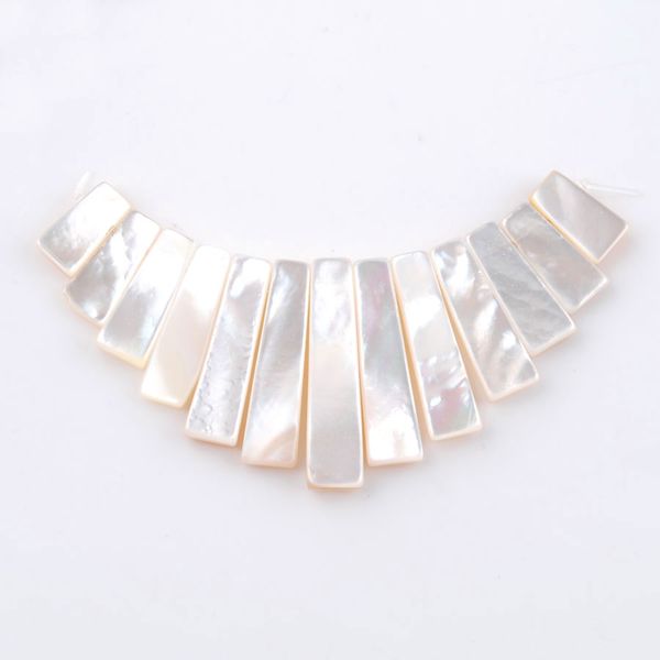 

natural abalone shell pendant set 13pcs stick beads vintage charms for jewelry diy necklace colourful accessories bn332, Silver