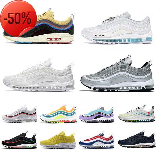 

97 running shoes worldwide jesus triple black white mens 97s undefeated trainer reflective bred game royal sneakers