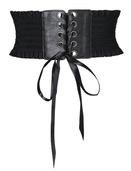 

ladies waist tassel lace slim belt lace lwide girdle bow tide decorative belt, Black;brown
