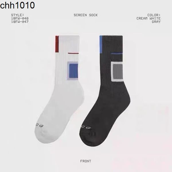 

men's chao brand c2h4 18fw display socks street fashion hip hop ins men's and women's medium cotton, Black