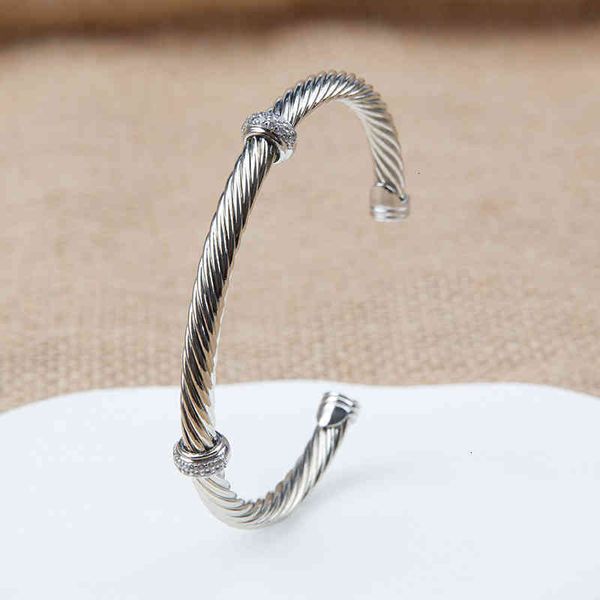 

men bracelet bracelets classics diamond bangle womens designer twisted cable station jewelry with zircon fashion hip hop jewelrys, Black