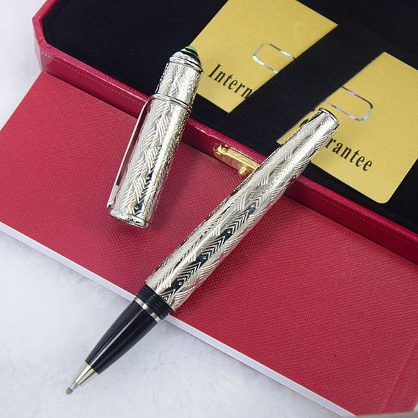 

pure pearl carti luxury roller ball/ballpoint pen classic stainless steel reliefs barrel fluent writing cufflinks box set gift refills plush