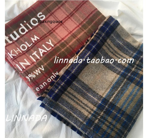 

designer scarf acne sweden studios linnada recommends nordic ac grid red ins all wool shawl in autumn and winter, Blue;gray