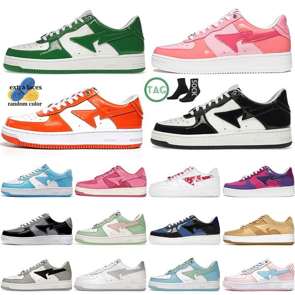 

fashion designer casual sk8 bapesta shoes grey black bapestas baped sk8 sta color camo combo pink green abc pastel blue with socks platform