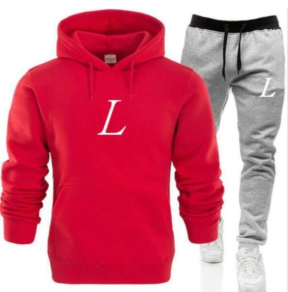 

causal men women sport tracksuits suits fleece sweatsuits jogger autumn winter hooded hoodies pants sportwear e05p, Gray