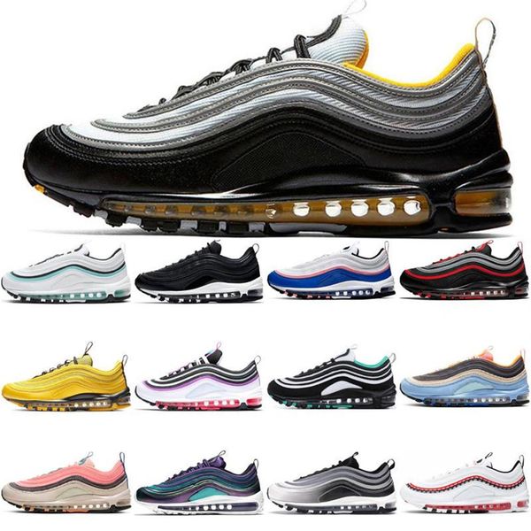 

97 bullet running shoes full palm air cushion shoes silver bullet joint 3m reflective sneakers max97s259b, Black