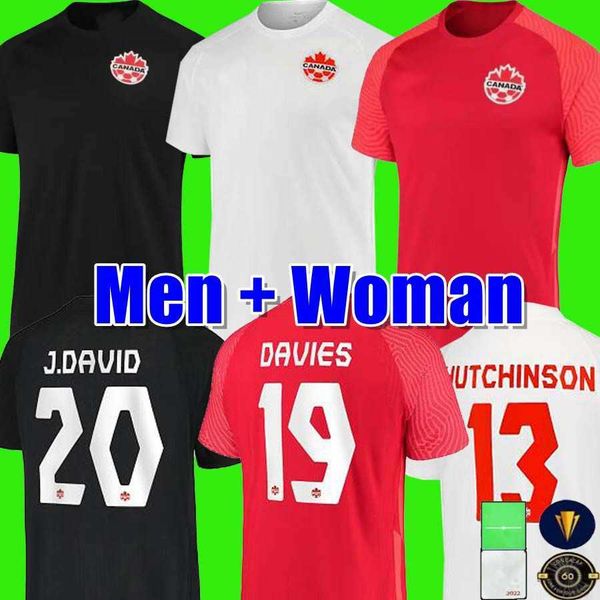 

21 22 canada soccer jerseys davies david osorio men woman 2021 2022 home away national team eustaquio hutchinson cavallini larin hoilett, Black